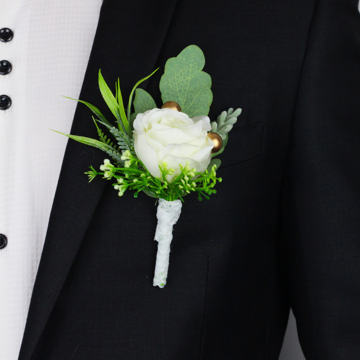 xh001欧美西式仿真花新郎伴郎婚礼胸花 商务活动开业典礼胸花批发