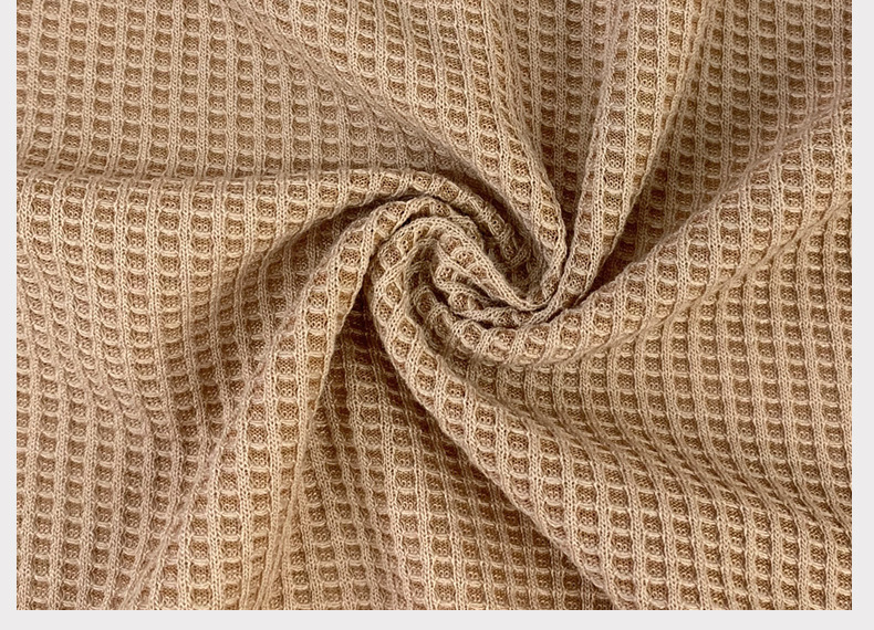 tr粘胶纤维混纺粗针面料 华夫格提花格 160g罗纹背心t恤针织面料