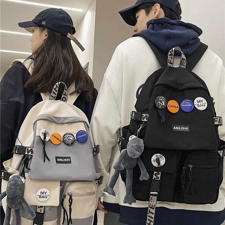 Schoolbag Female College Student Korean High School Travel Backpack Male Junior High School Student Ins Japanese Large Capacity Computer Backpack