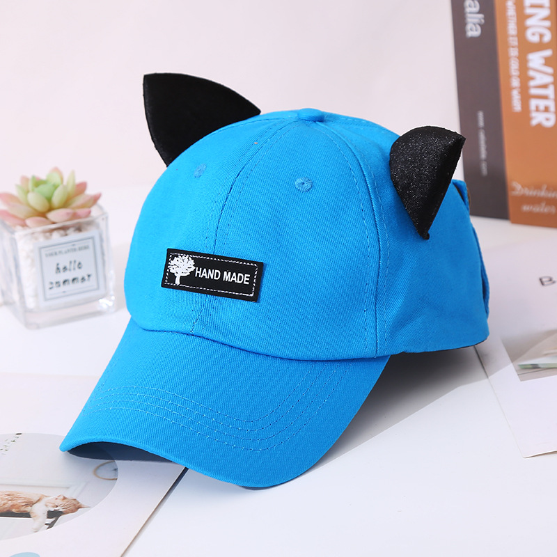 Pilot Glasses Peaked Cap Male and Female Personality Fashion Sunglasses Student's Hat Cute Cat Ears Parent-Child Baseball Cap