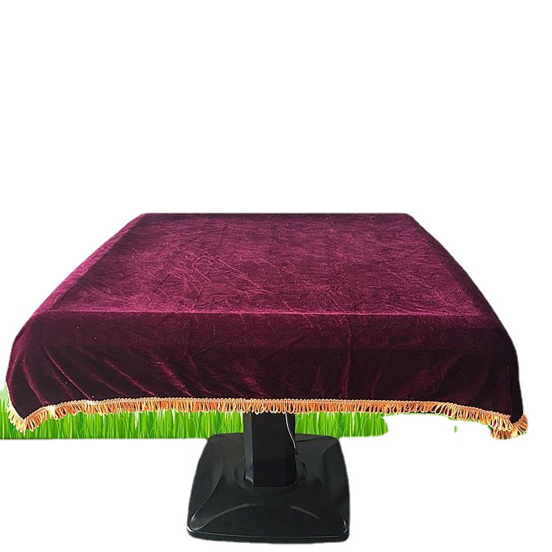 麻将桌布自动麻将机防尘布麻将桌棋牌室加厚盖布台面布红盖布罩