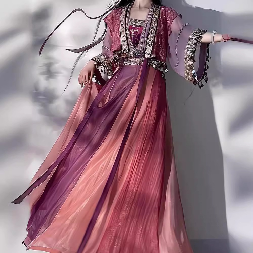 仙剑紫萱同款古装汉服苗疆裙少女异域风情汉元素服装少数民族风饰