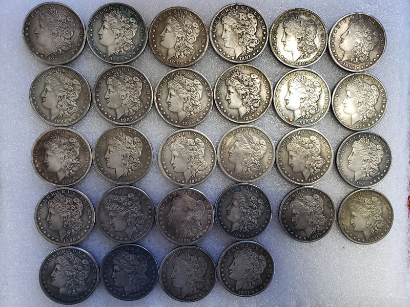 复制工艺品仿古工艺品28枚s版摩根1878~1904,1921银元银圆批发