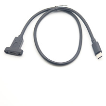 USB3.1TYPEC TO TYPEC母口 TYPEC公转TYPEC母延长线，带螺母