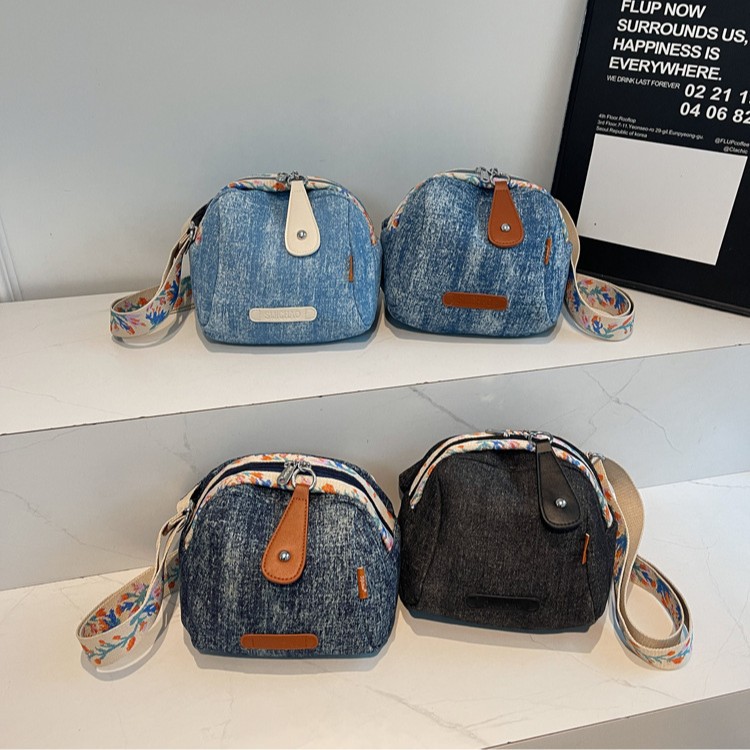 外出女包夏季新款单肩包女斜跨包休闲帆布包百搭女士牛津布贝壳包