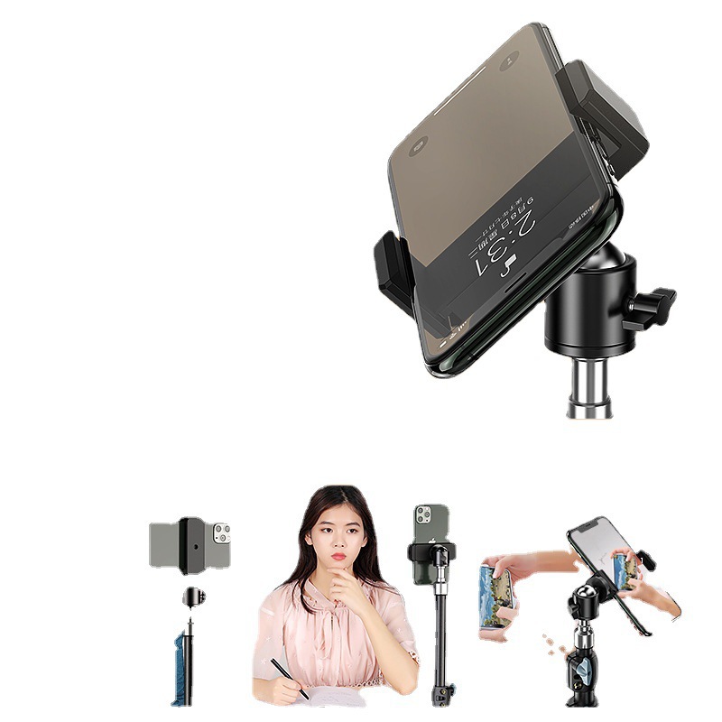 Zmdn Mobile Phone Bracket Live Tripod Floor Photography Douyin Video Fill Light Thermometer Support Frame