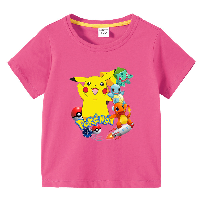 2022皮卡丘新款童装儿童夏装短袖t恤男童打底衫宝宝半袖t恤童上衣