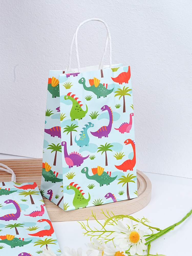 六一可爱卡通小恐龙礼品包装袋 手提袋饰品袋 糖果袋 纸袋