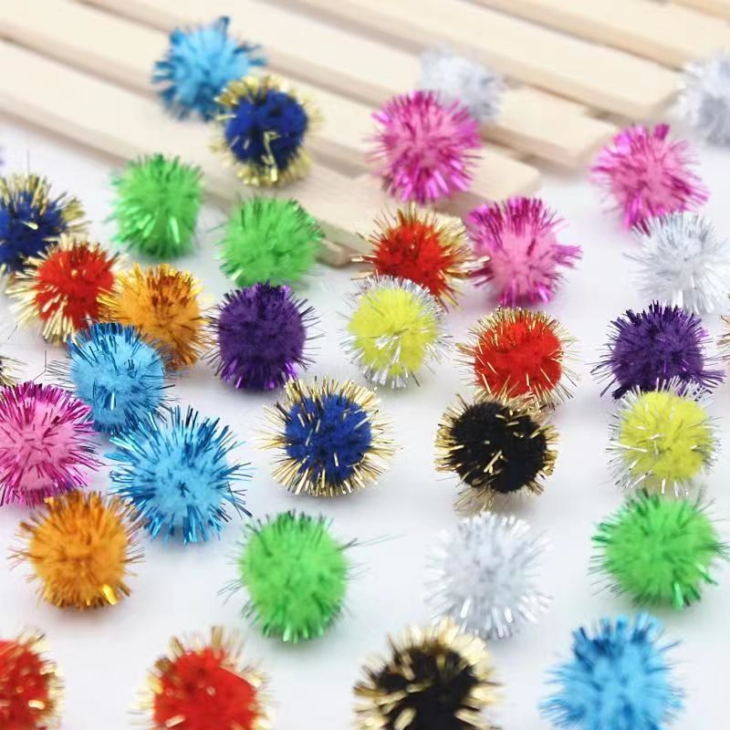 Spot Polypropylene Glitter Venonat DIY Hair Ball Christmas Decoration Gold Ball Polypropylene Hair Ball