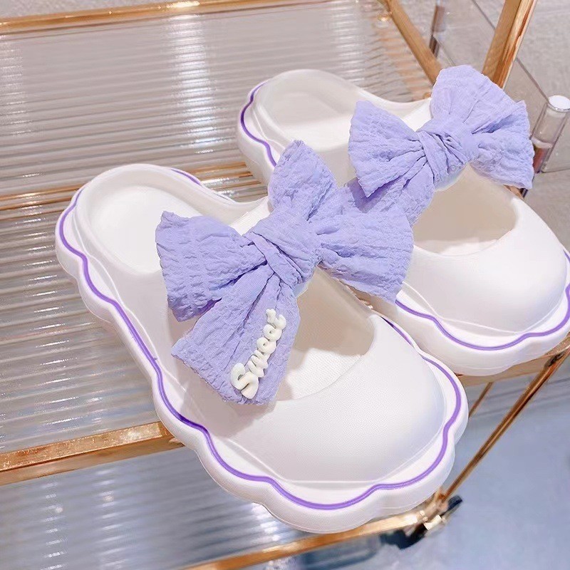 Women's Slip-on Sandals Summer New Cute Head Cover Thick Bottom Beach Slippers Ins Fashion Mary Jane Slippers