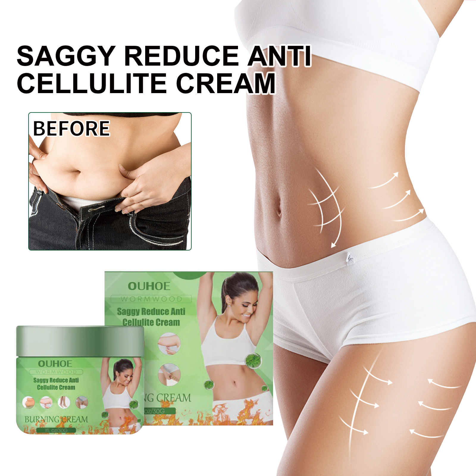 Ouhoe Argy Wormwood Slimming Cream Highlight Body Curve Sculpting Cream Belly Contracting and Tightening Body Arm Leg Fat