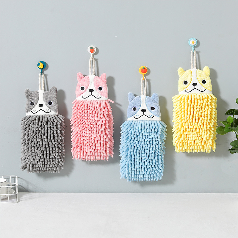 Chenille Towel Hanging Cute Cartoon Creativity Water Absorbent Wipe Handball Kitchen Bathroom Hand Cleaning Rag Towel