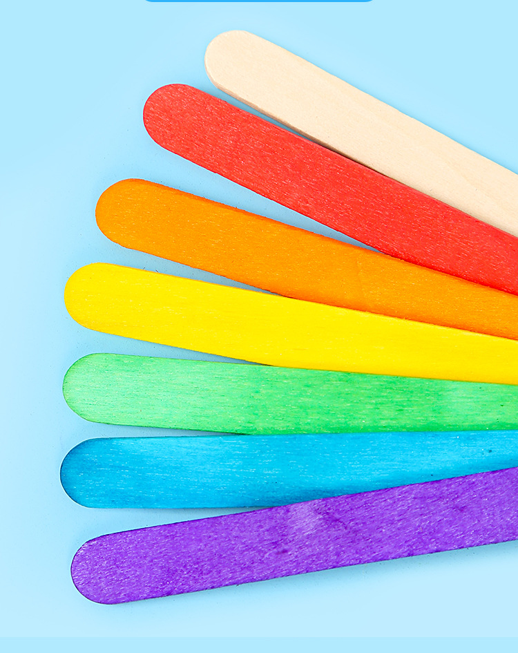 彩色雪糕棒冰棍棒 手工diy模型制作木片幼儿园益智拚插玩具材料