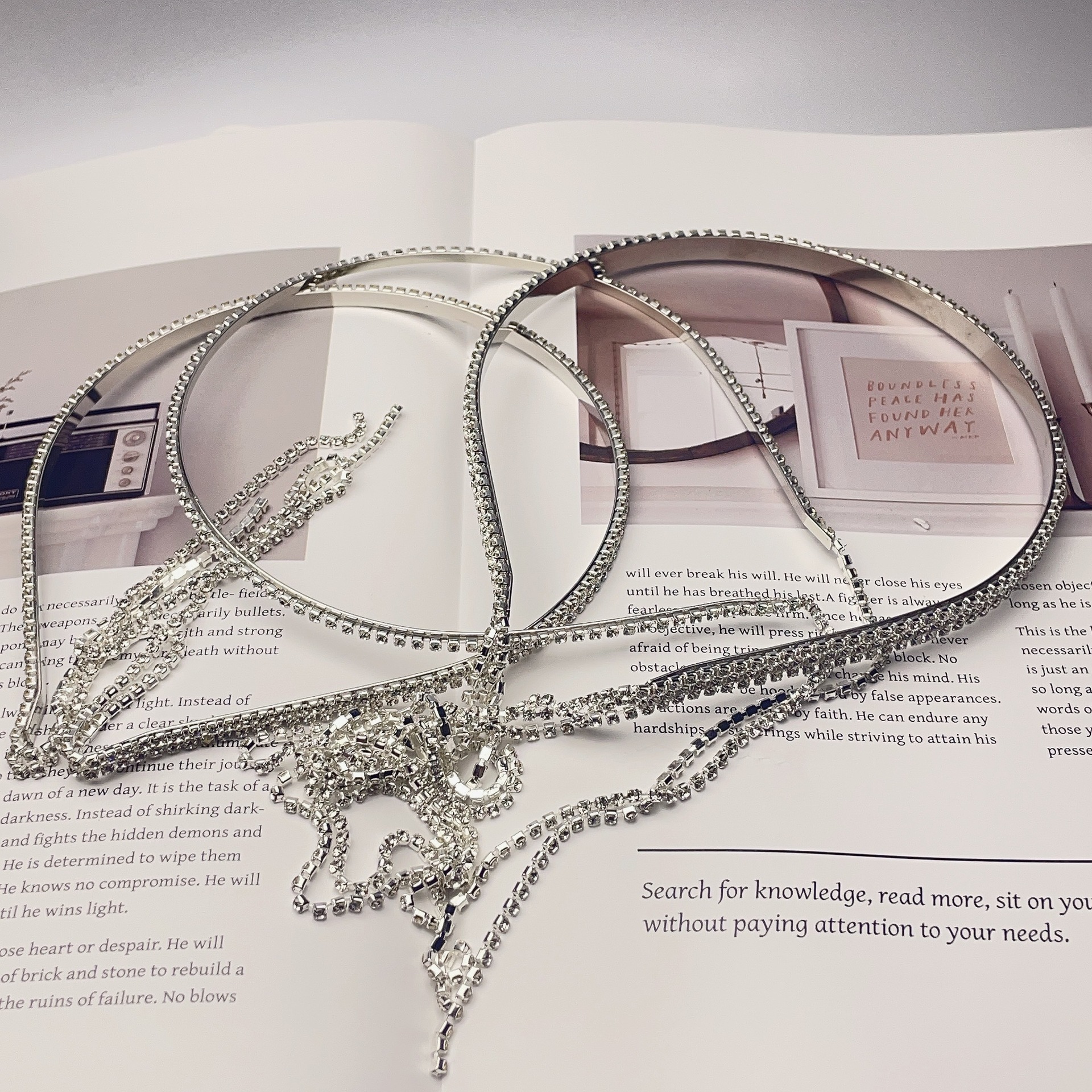 高级感水钻宽流苏轻奢发箍气质2024新款韩式头箍发饰超仙女发饰