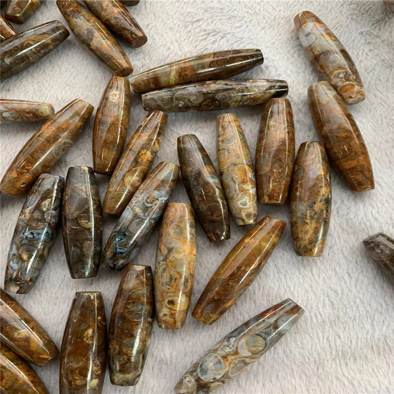 厂家直销 直播 西藏玉髓玛瑙 蜗牛石天珠散珠项链配饰手链diy