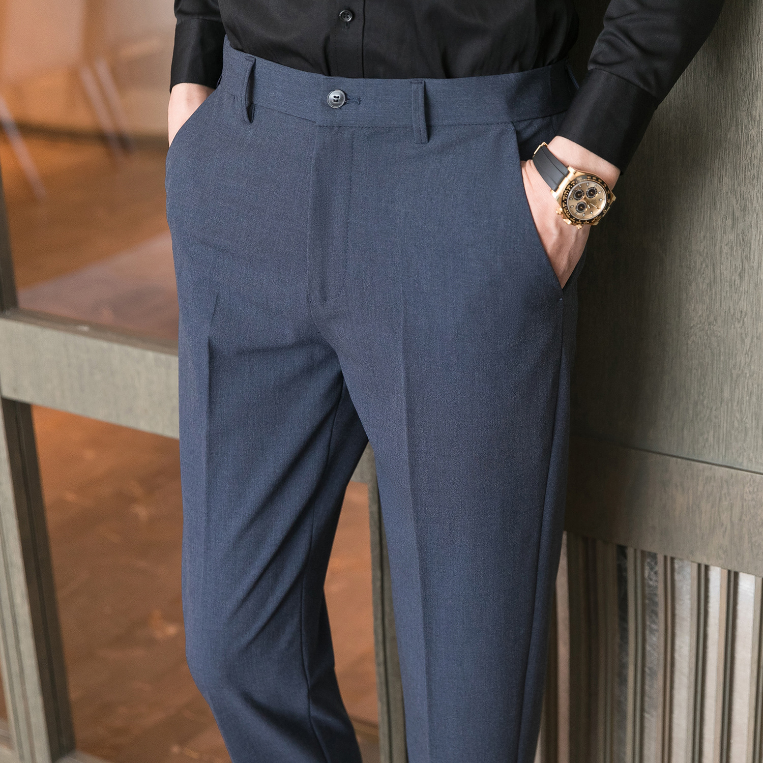 现货批发分销秋装新款男式西裤英伦风男士休闲裤日常上班男式裤子