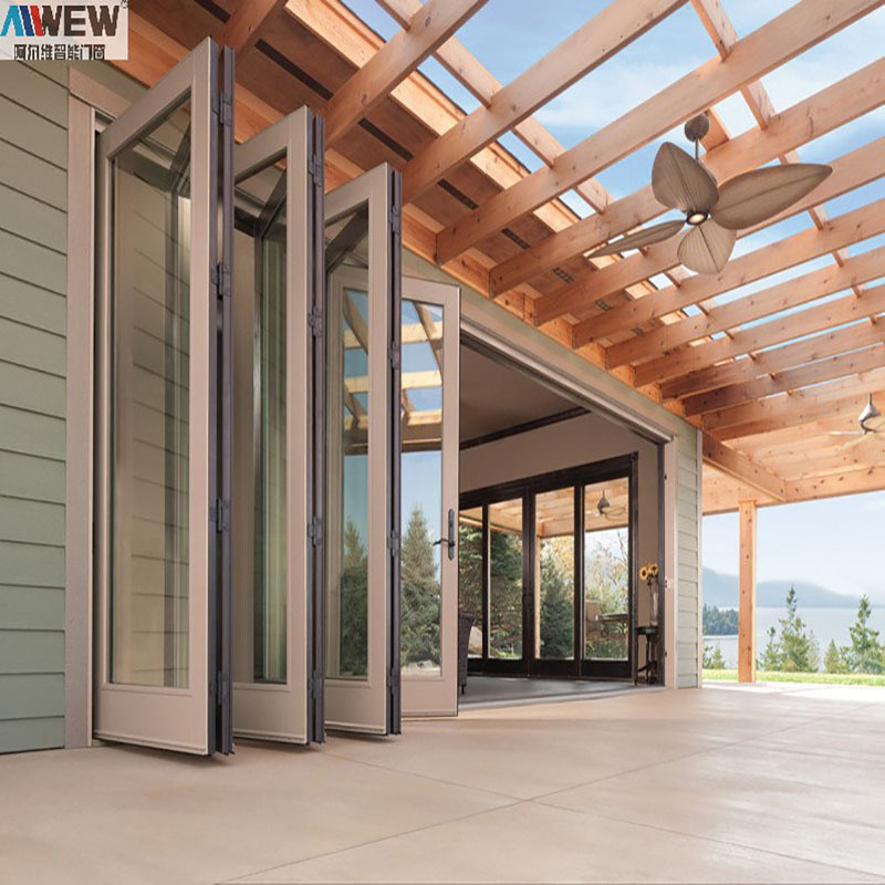 阿尔维门窗定制别墅庭院大门平移无轨电动悬浮断桥铝合金折叠门