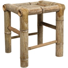 竹编凳子传统老式手工编织竹板凳古典四方竹凳天然环保竹制小矮凳