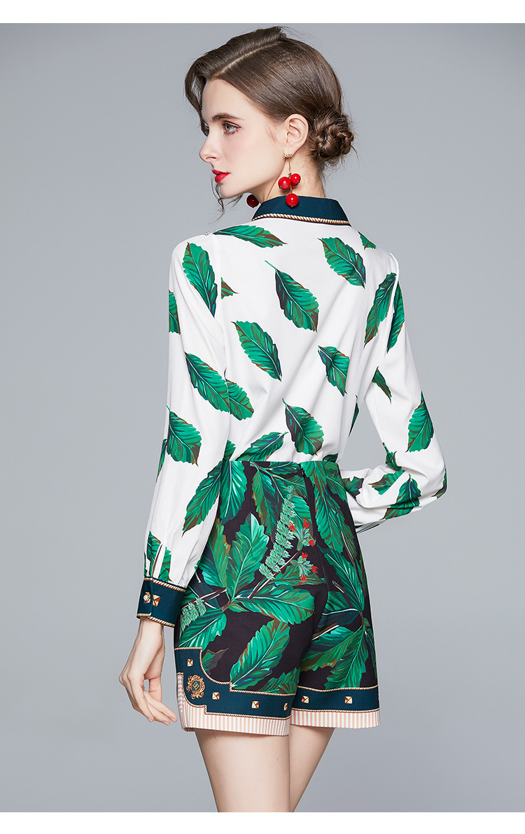 小个子春夏装搭配显高炸街时尚套装2021翻领荷叶边衬衣短裤两件套