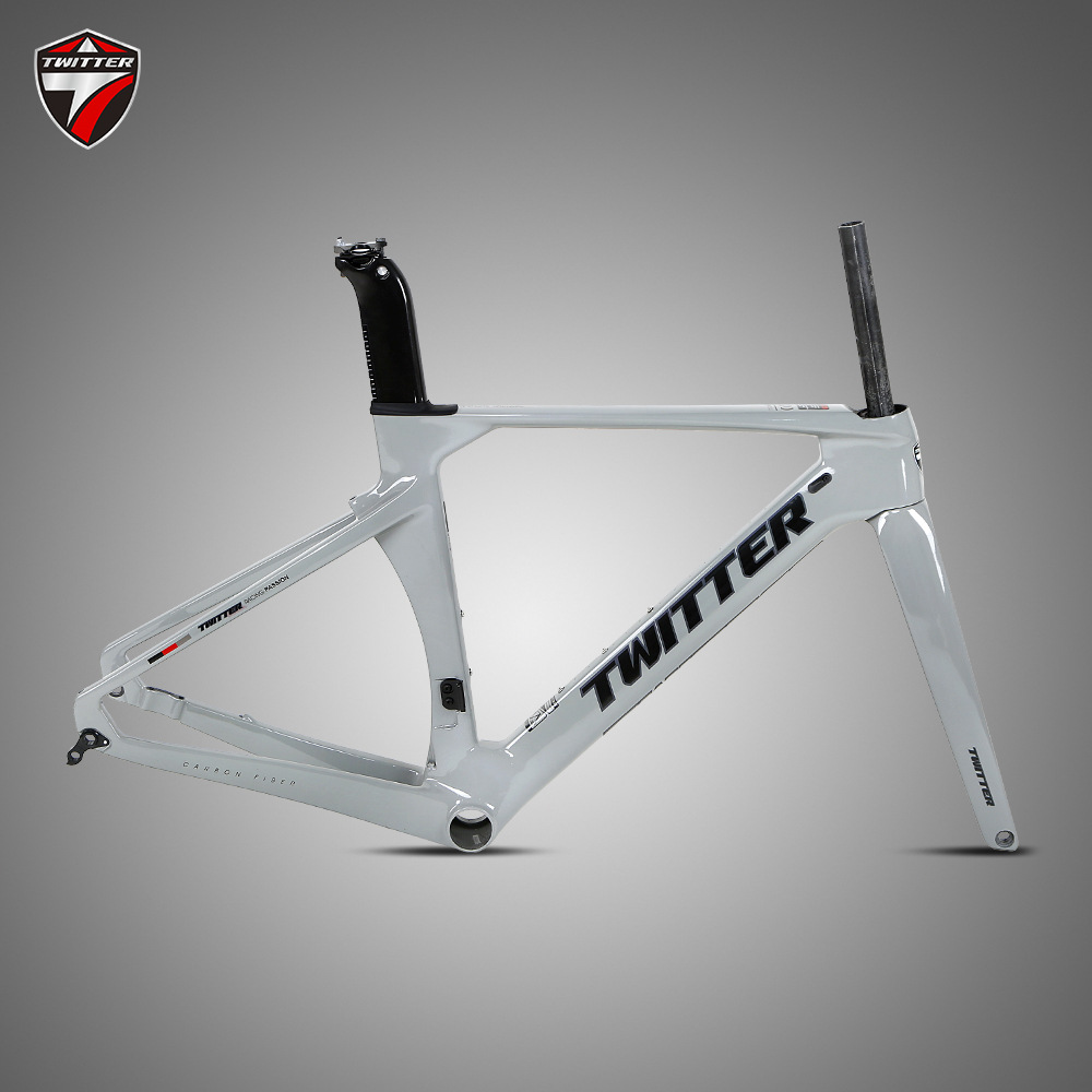 骓特碳纤维车架700c碳架带坐管前叉r10碟刹公路车配件自行车车架
