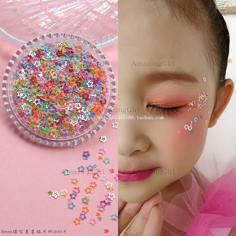 脸上贴饰品化妆钻贴脸儿童眼妆亮钻泪钻珍珠蝴蝶舞台妆演唱会脸贴