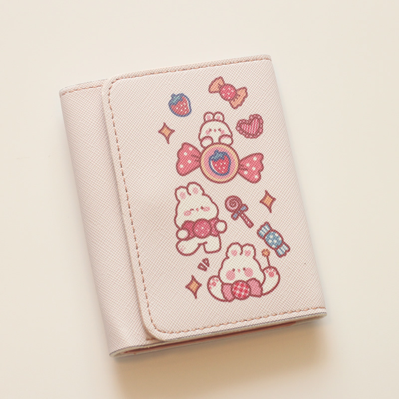 新款小清新短款可爱卡通动漫学生儿童折叠钱包三折钱夹小巧零钱包