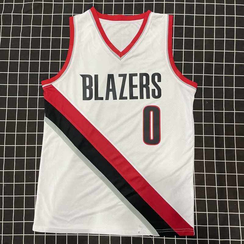 开拓者0号利拉德球衣 利指导 00号安东尼甜瓜球衣 城市版黑色白色