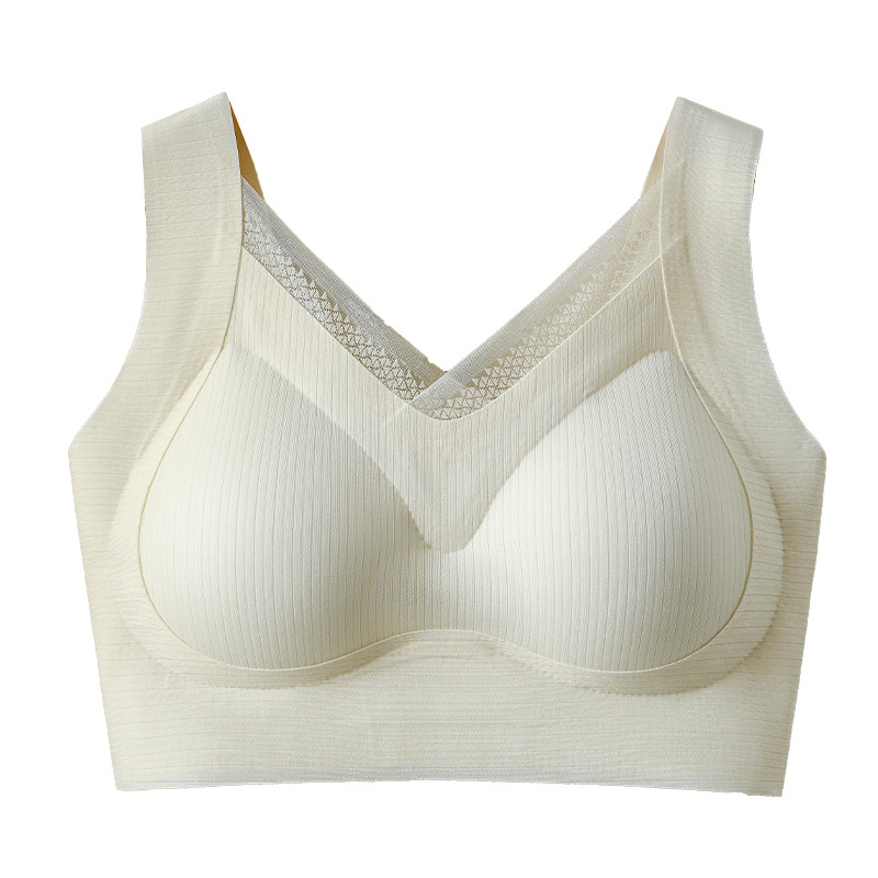 Seamless Nude Feel Push up Underwear Breast Holding Beauty Back Fixed Cup Bra Comfortable Wireless Vest Sleep Bra