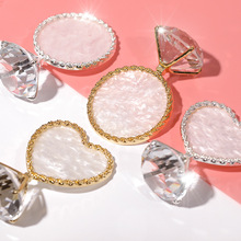 美甲贝壳调色盘钻石水晶玛瑙金色爱心银色包边美甲钻石圆形调色板