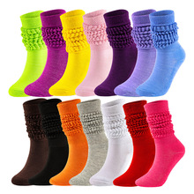 堆堆袜亚马逊个性长袜糖果色保暖护腿袜跨境slouch socks泡泡袜