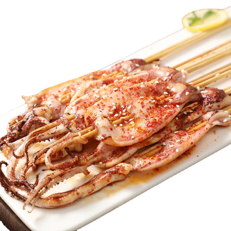 新鲜鱿鱼串铁板鱿鱼串冷冻烧烤鱿鱼串鱿鱼片鱿鱼须鱿鱼头海鲜批发
