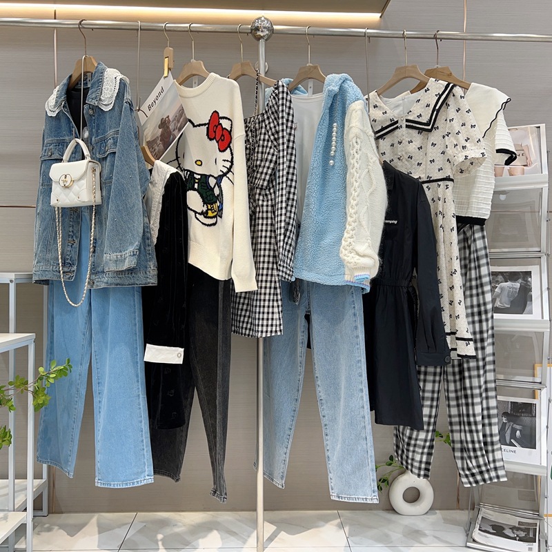 乐町春季撤柜品牌折扣女装广州石井尾货外贸剪标杂款批发一手货源