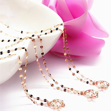 玫瑰金设计感高级冷淡风时尚质感高级小花锁骨吻链时尚镂空项链
