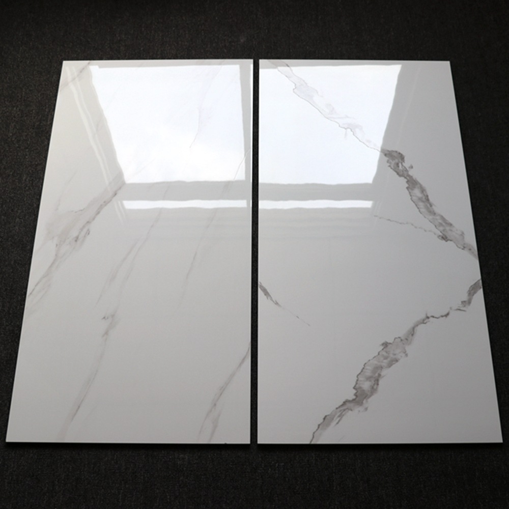 爵士白通体大理石瓷砖600*1200客厅地砖雅士白全抛釉鱼肚白抛光砖