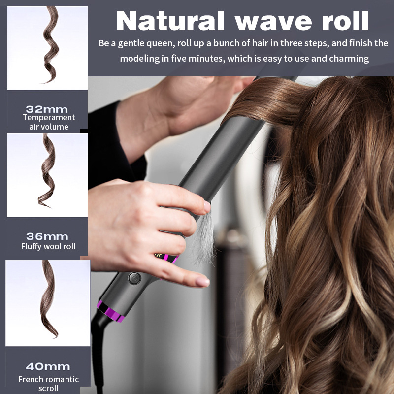 Cross-Border New Two-in-One Spiral Hair Straightener Bangs Hair Curler and Straightener Dual-Use Straight Hair Temperature Control Does Not Hurt Hair Twist Hair Curler