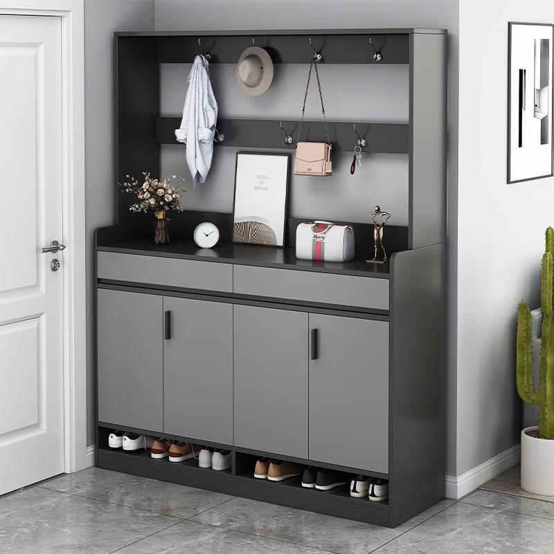 鞋柜家用门口储物柜玄关柜阳台柜子进门入户柜收纳柜鞋架带挂衣架