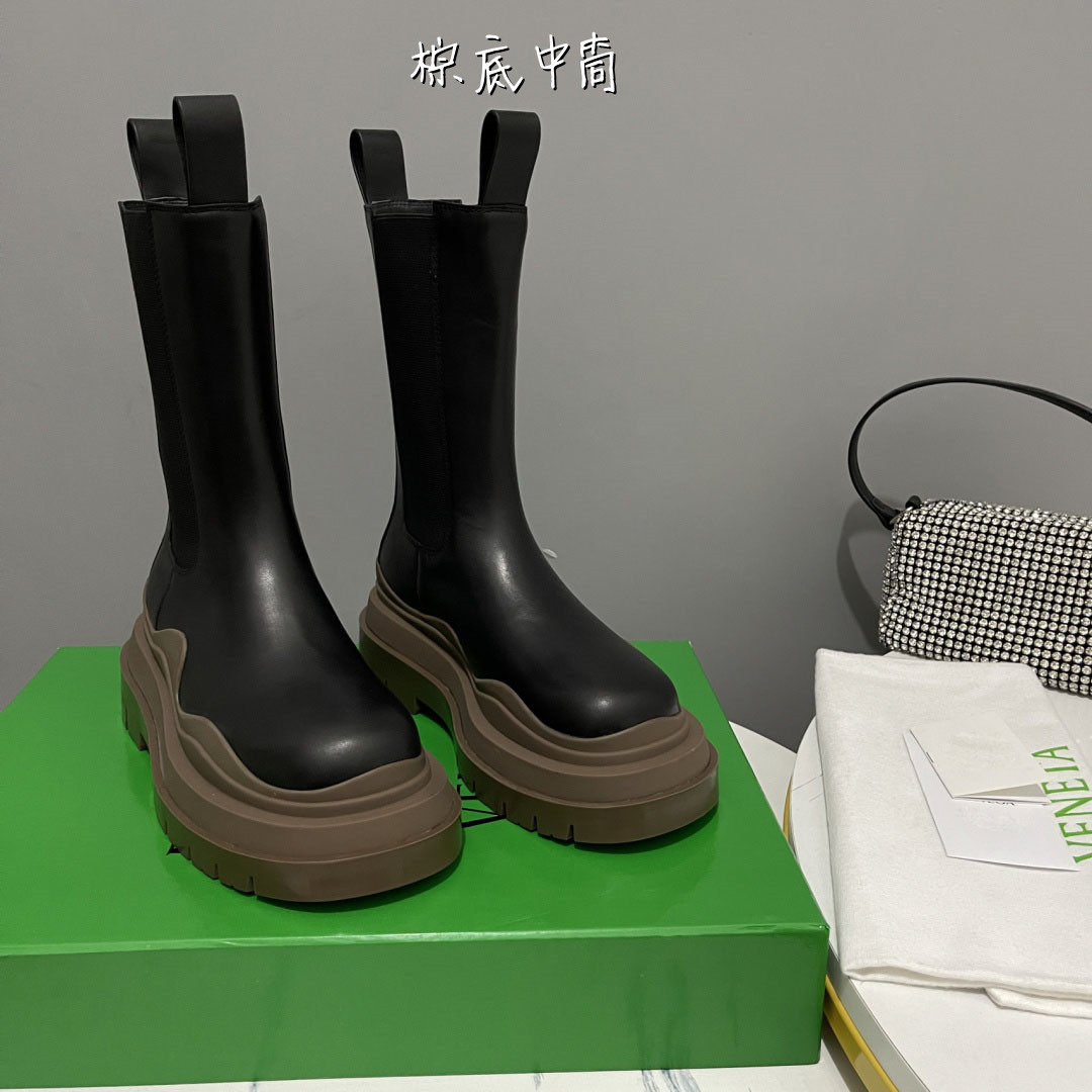 时尚女靴mona2022新款厚底靴马丁靴女切尔西靴子女春秋烟筒靴