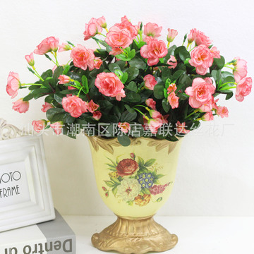 杜鹃叶12头红棕杜鹃 室内室外花婚庆花拍摄道具公园花 批发仿真花