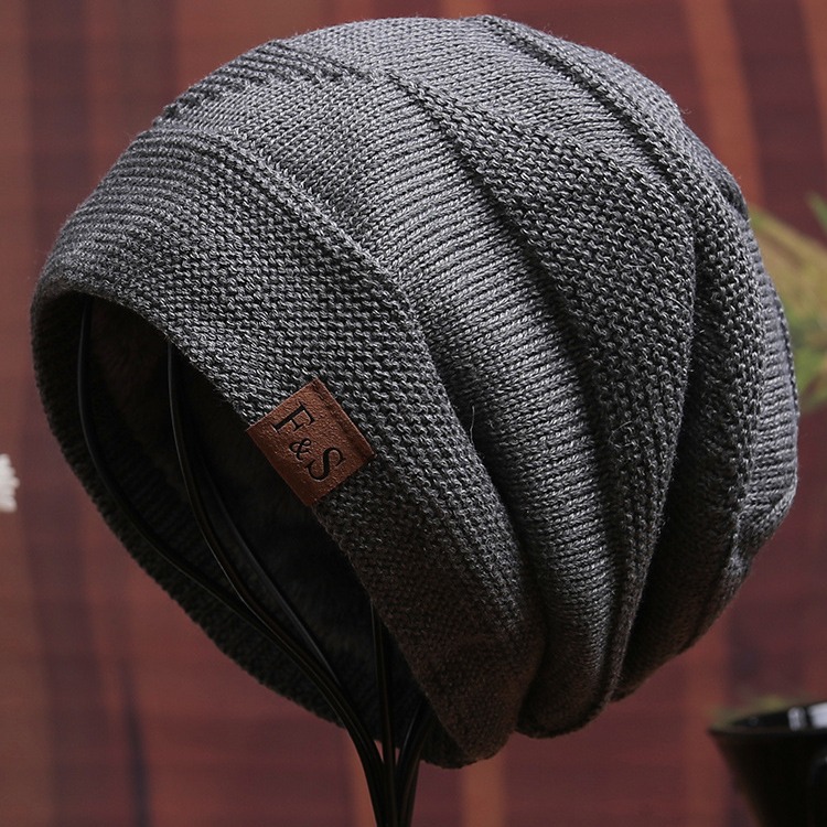 冬季保暖男款毛线帽潮牌2024新款加厚防寒针织帽时尚防寒堆堆帽子