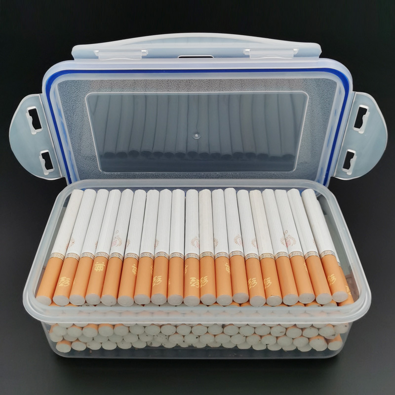 现货批发新款透明烟盒100支装超大香烟密封防潮焑盒收纳防水烟盒
