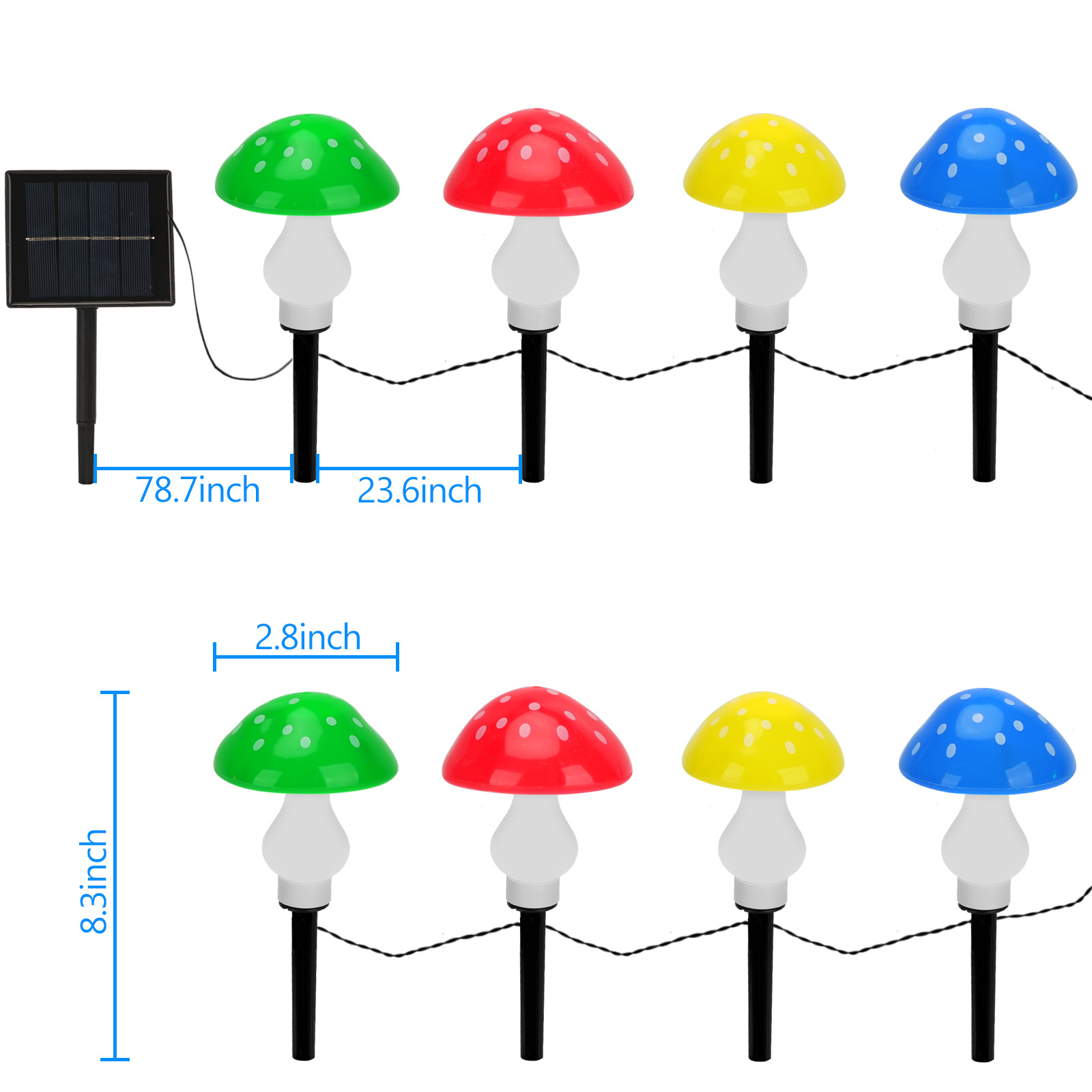 Solar Lamp Solar Mushroom Lamp Outdoor Lawn Garden Lamp Cross-Border Hot Mushroom Lamp