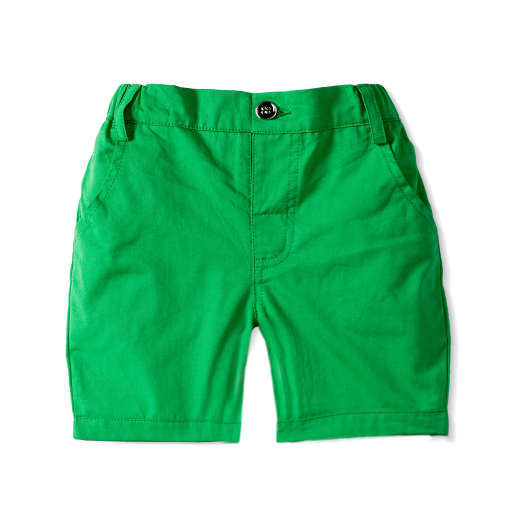 现货 跨境 男宝宝休闲裤批发 婴幼儿绿色短裤 厂家一件代发