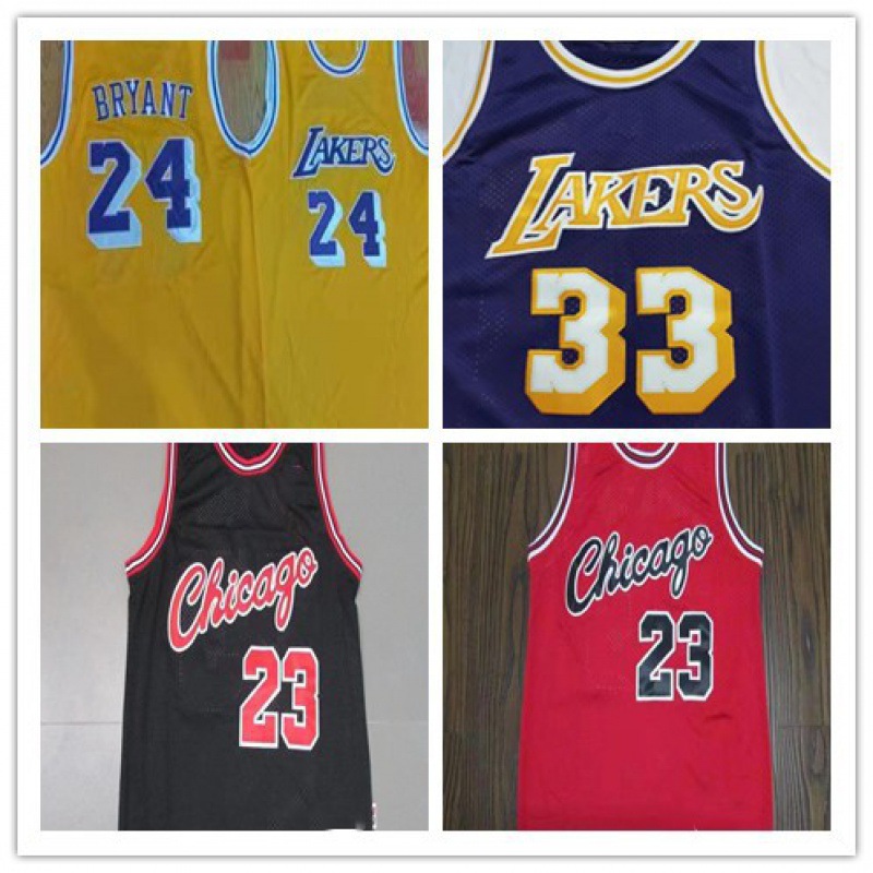 库存货 lakers 24# 科比 33# 约翰逊 公牛队 乔丹 23# 球衣-阿里巴巴