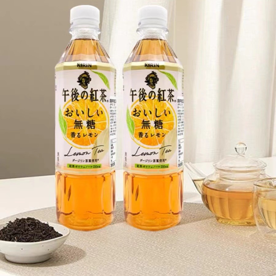 日本原装进口麒麟/午后红茶无蔗糖绿茶下午茶饮料装500ml*24瓶