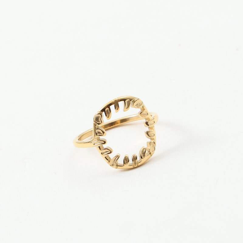 圆形植物 造型 戒指 钛钢 电镀18k金-阿里巴巴