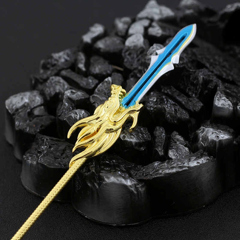 雪鹰-领主动漫周边东伯雪鹰飞雪枪黑龙枪盘龙枪武器模型金属摆件