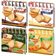 批发日本进口Languly依度饼巧克力味夹心饼干零食12枚一盒6盒一组