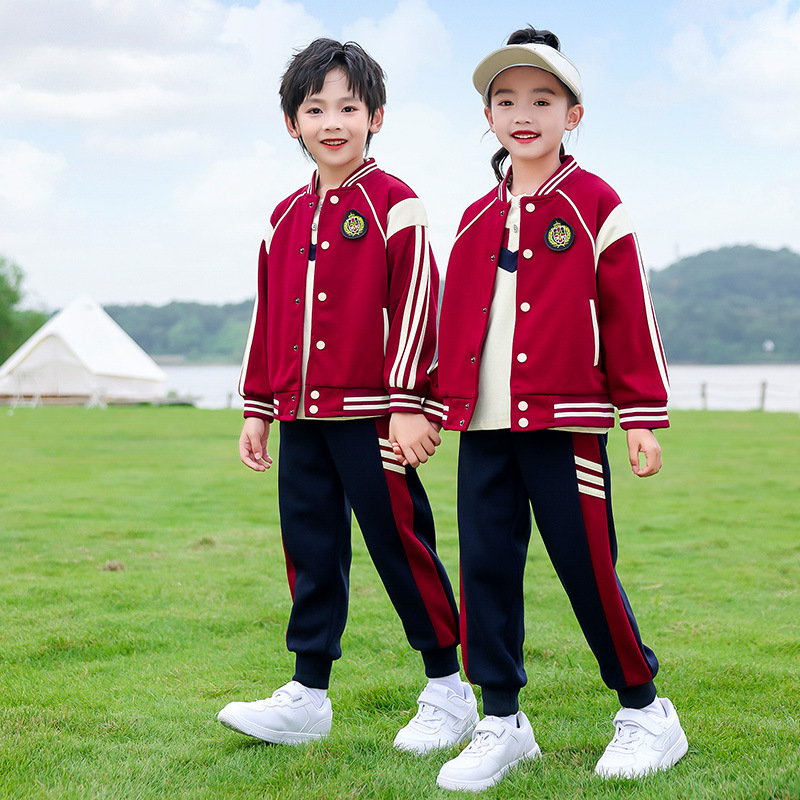 小学生班服夏装三件套儿童校服套装一年级幼儿园园服运动会春秋装