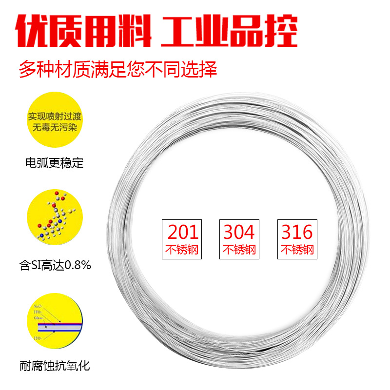 不锈钢焊丝201/316/304氩弧焊焊丝0.8/1.0/1.2/1.5/2.0 5公斤包邮