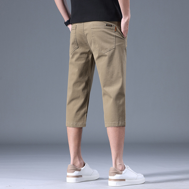 7138夏季新款男士轻奢纯宽松轻商务时尚百搭休闲修身七分裤男